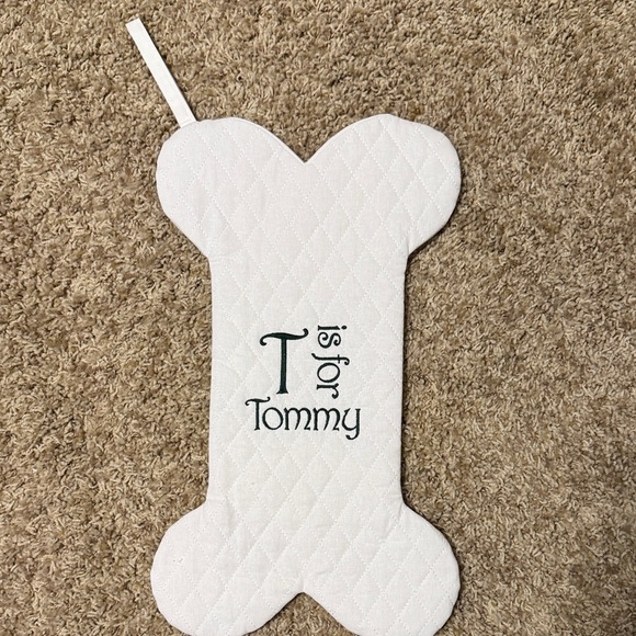 Other - White Quilted Dog Bone Stocking